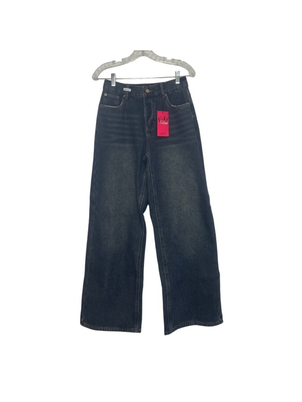 MRDIA WHIP Wide Leg Fur Lined Jeans Small Dark Wash New